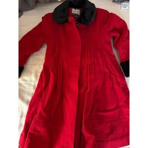 Rothschild red button down wool coat  with heart buttons size 6